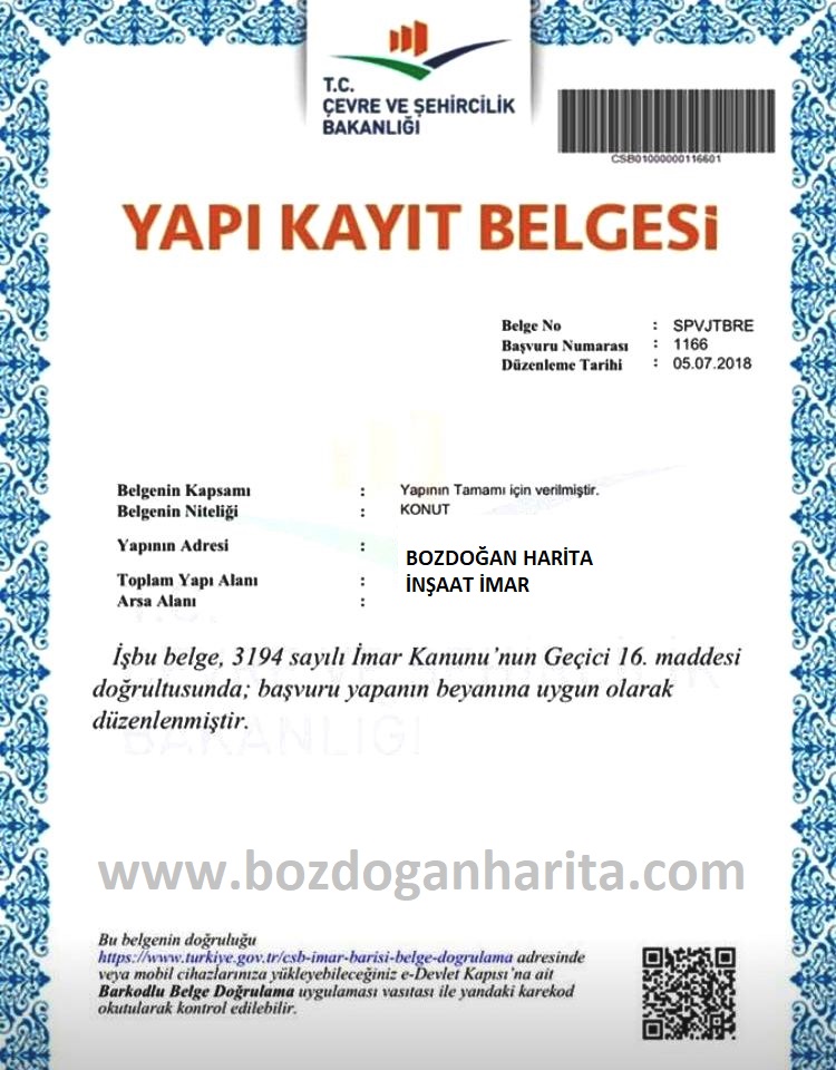 Yapı kayıt belgesi Nedir ? Nasıl alınır?